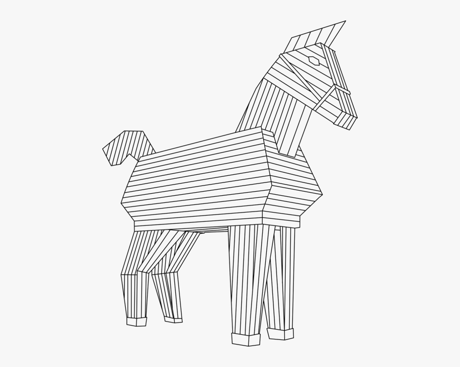 The Horse Wood Horse - Caballo De Troya Para Dibujar, Transparent Clipart