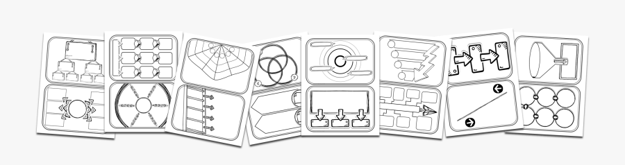 Graphic Organizer Deck - Line Art, Transparent Clipart