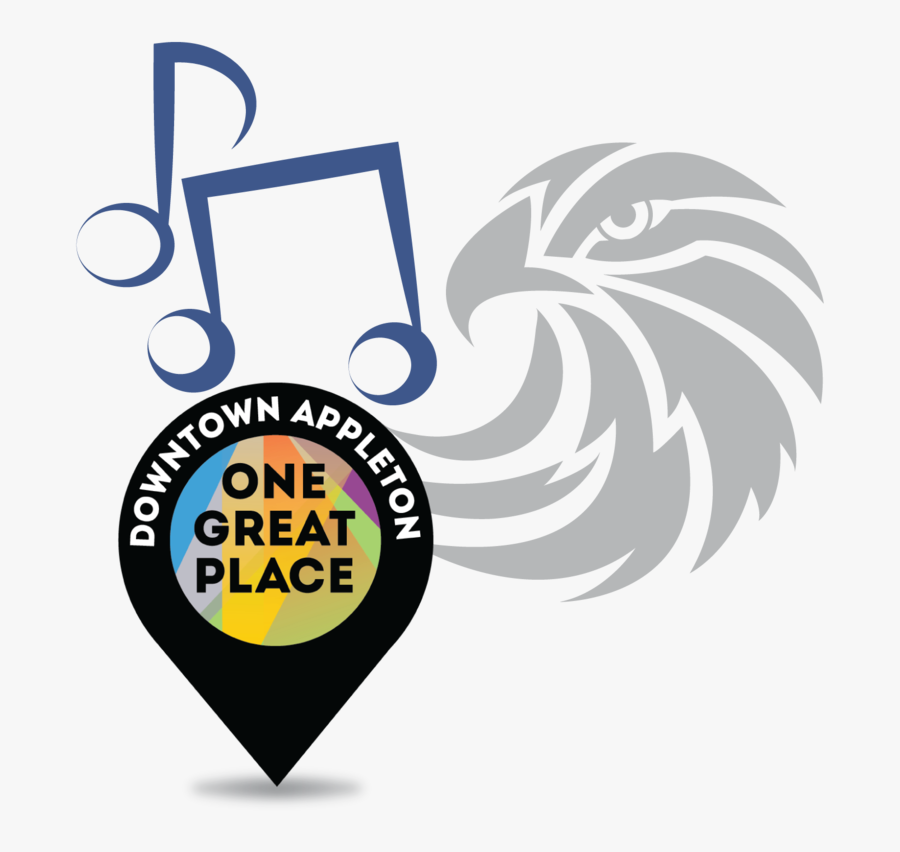 Eagle An Music Notes Apd-01 - Appleton Downtown Inc Logo, Transparent Clipart