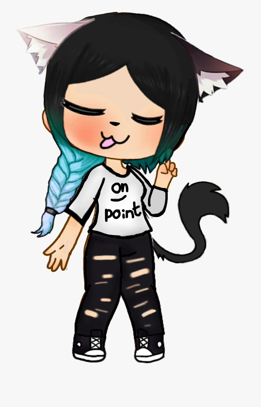 #gacha #person #gachaedit #sticker #gachasticker #hair - Cartoon, Transparent Clipart