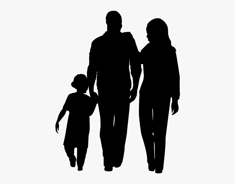 Silhouette Of Black Family, Transparent Clipart