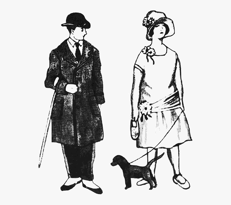 Casal, Fashion, 1920, Dog, Girl, Boy - 1920 Girl Png, Transparent Clipart