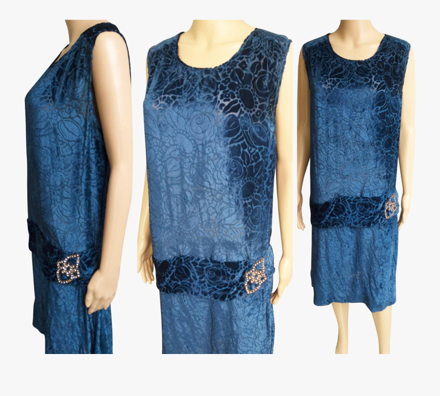 Vintage 1920s Dress // 20s Dress // Roaring 20s Dress - Day Dress, Transparent Clipart