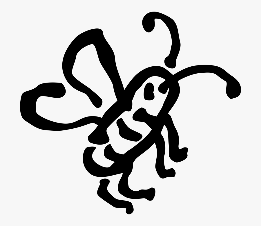 Vector Illustration Of Flying Insect Honeybee Bumblebee, Transparent Clipart