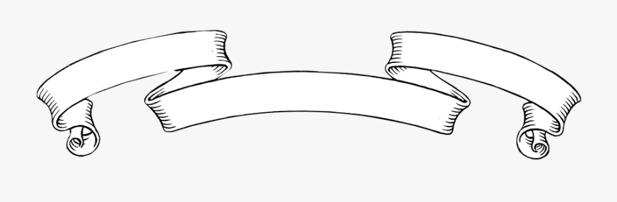 Vintage, Banner, Fancy, Dekoration, Clipart - Vintage Black And White Banner Png, Transparent Clipart