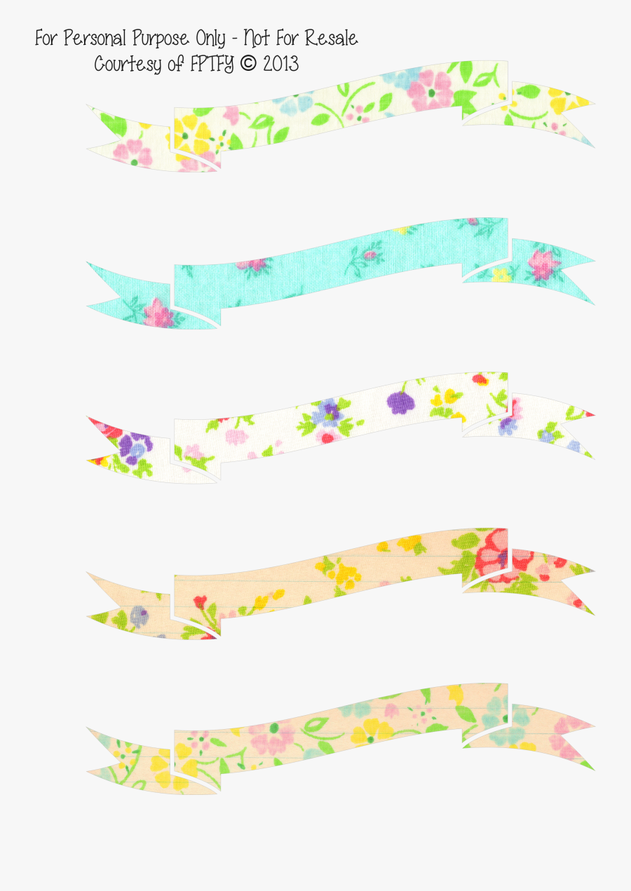 Free Vintage Banners Set No 2 By Fptfy - Origami Paper, Transparent Clipart
