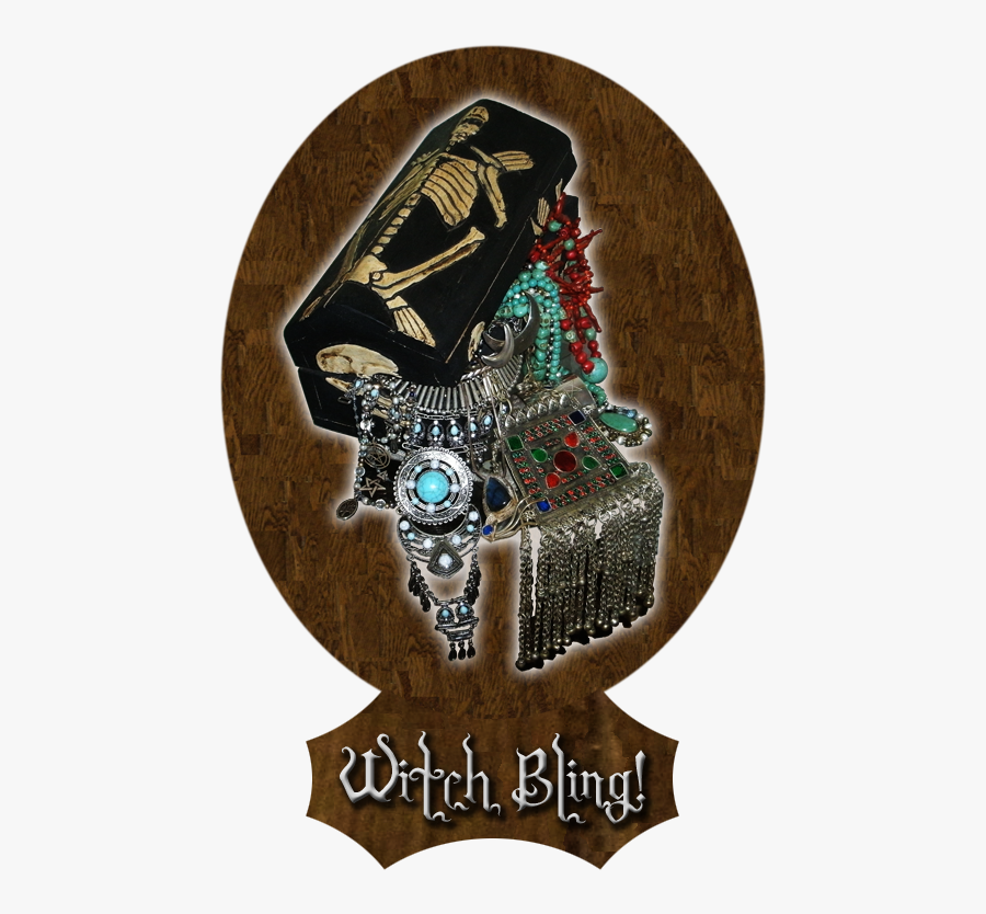 Witchy Jewelry Spilling Out From A Treasure Chest Carved - Illustration, Transparent Clipart
