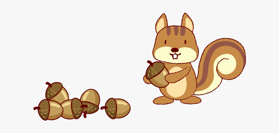 Clip Art Cartoon Clip Art Loves - Squirrel With Nut Clipart, Transparent Clipart