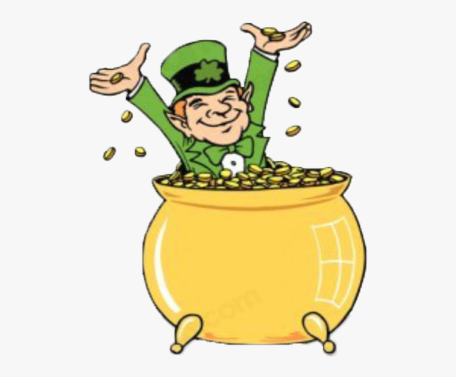 Leprechaun With Gold Gif, Transparent Clipart