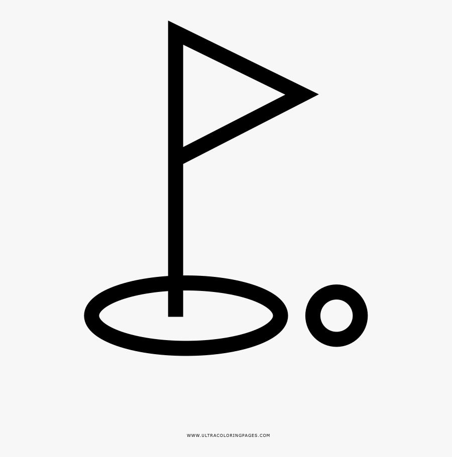 Golf Hole Coloring Page - Target Flag Icon, Transparent Clipart