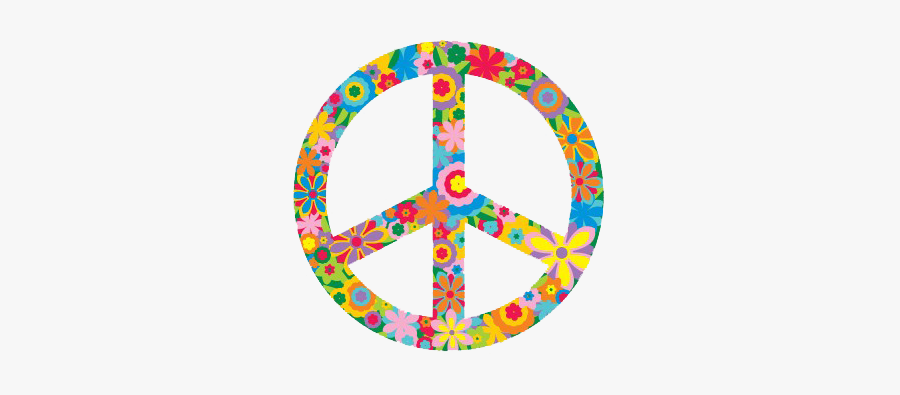 #peace #peacesign #flower #hippie #sign #flowerpower - Peace Sign With Flowers, Transparent Clipart