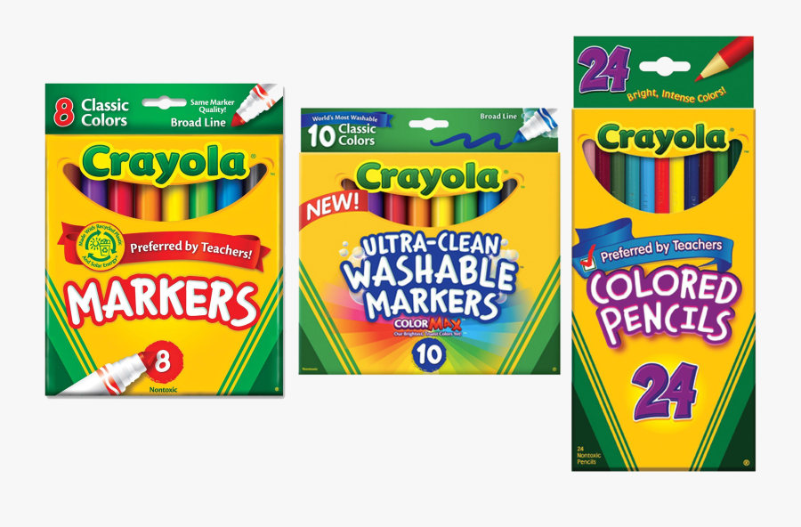 Crayola Markers - Box Of Colored Pencils, Transparent Clipart