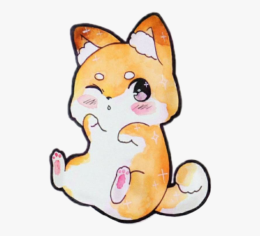 #jenniillustrations #kawaii #shibainu #shiba #dog #watercolor - Shiba Inu Kawaii Drawing, Transparent Clipart