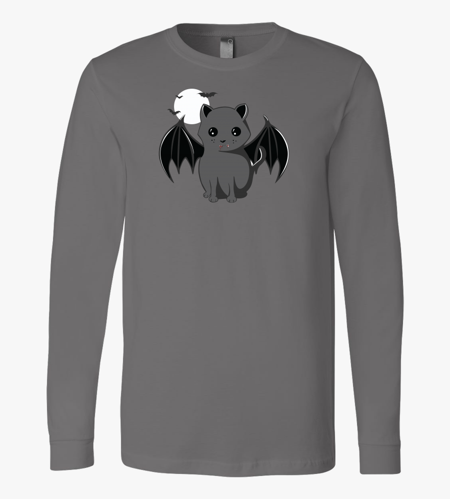 Warning I Bite Vampire Cat - Long-sleeved T-shirt, Transparent Clipart