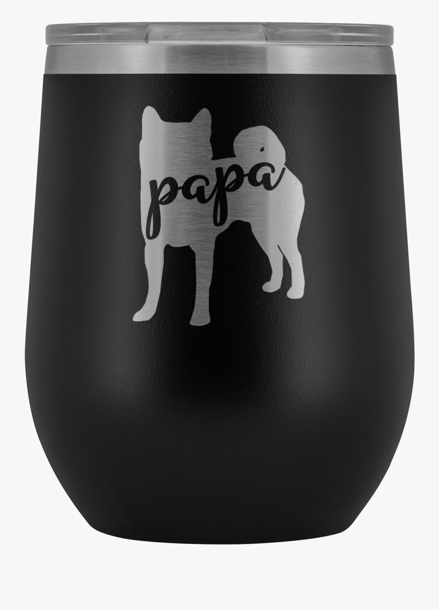 Shiba Inu Papa Wine Tumbler With Lid, Dog Dad 12oz - Illustration, Transparent Clipart