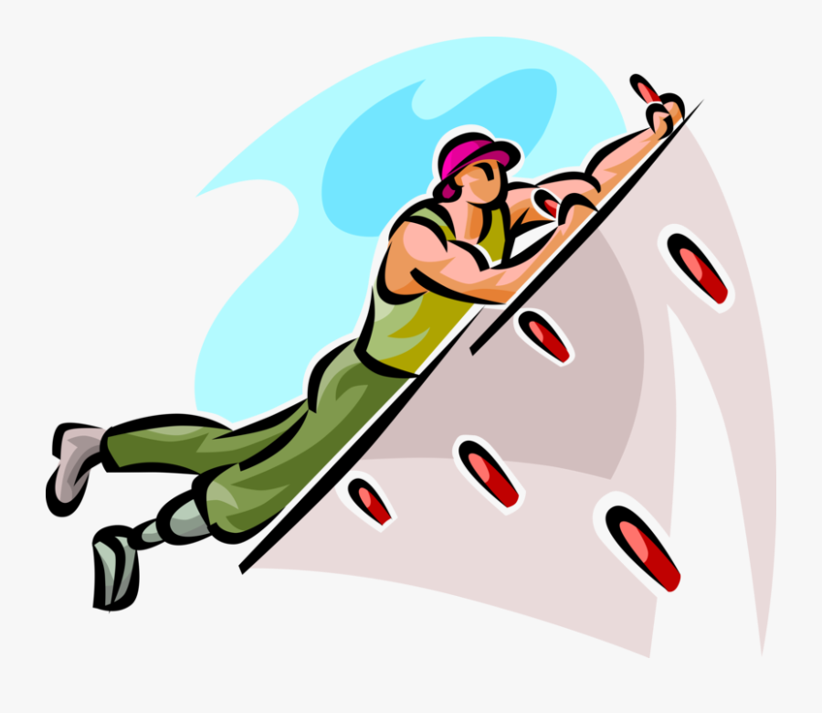 Vector Illustration Of Indoor Wall Climber Rock Climbing - Скалолаз Пнг, Transparent Clipart