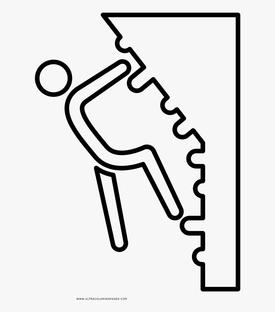 Rock Climbing Coloring Page, Transparent Clipart