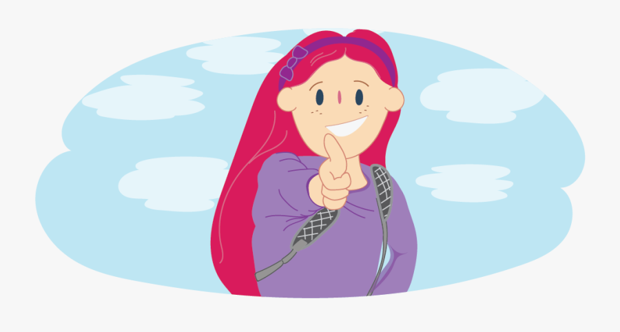 Girl Giving A Thumbs Up - Cartoon, Transparent Clipart