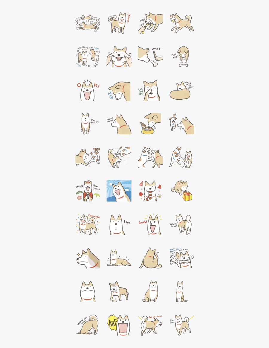 Shiba Inu Stickers, Transparent Clipart