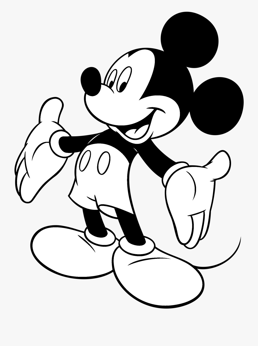 Mickey Mouse Logo Black And White - Mickey Mouse Clipart Black And White, Transparent Clipart