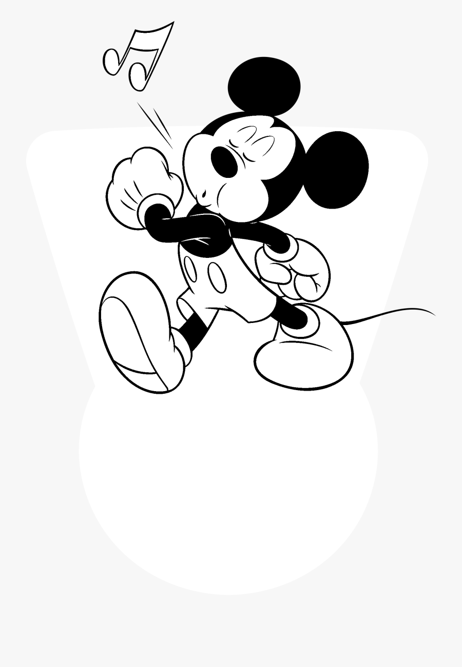 Mickey Mouse Logo Black And White - Mickey Mouse Coloring Pages, Transparent Clipart