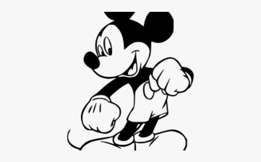 Mickey Mouse Black And White - Coloring Mickey Mouse, Transparent Clipart