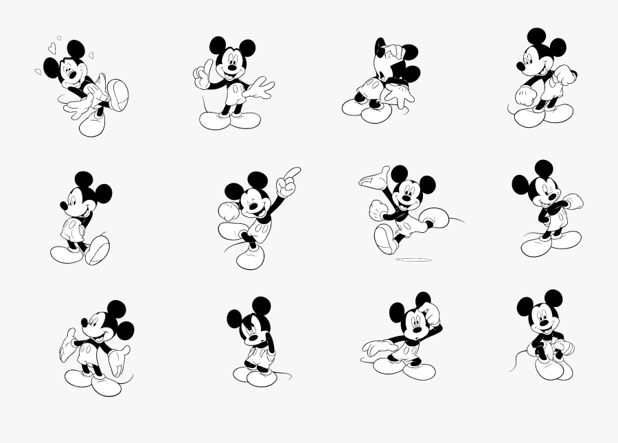 Mickey Mouse Logo Black And White - Mickey Mouse Vector Cdr, Transparent Clipart
