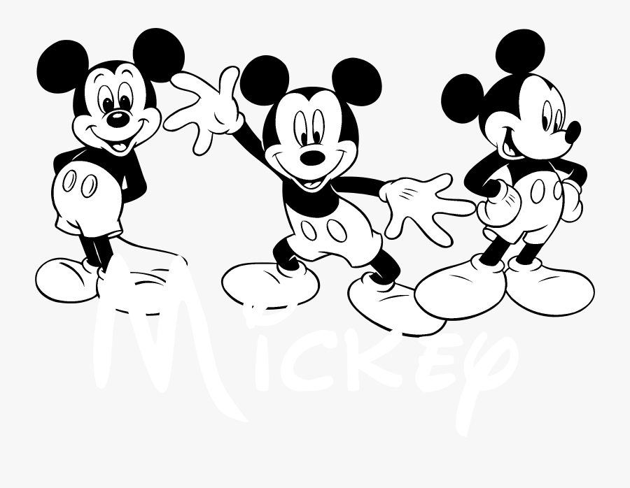 Mickey Mouse Logo Black And White - Mickey Mouse Waving Clipart, Transparent Clipart
