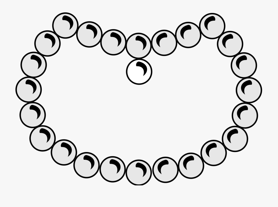 Black And White Drawing Pearl Necklace, Transparent Clipart