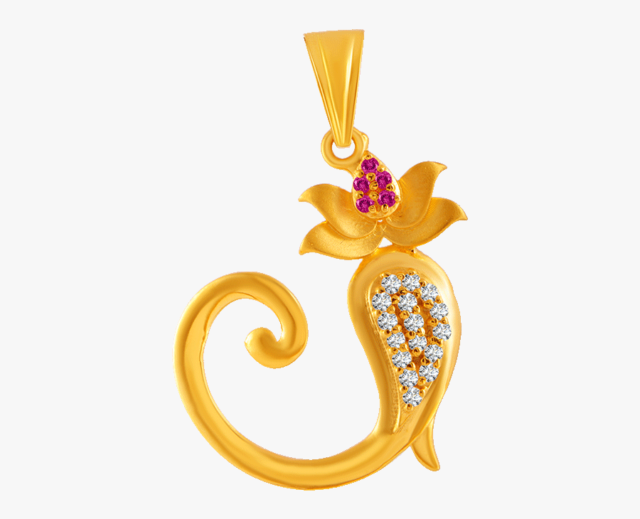 22kt Yellow Gold, American Diamond And Pearl Pendant - Pendant, Transparent Clipart