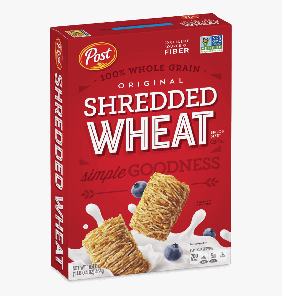 Post Shredded Wheat Original Box - Post Foods, Transparent Clipart