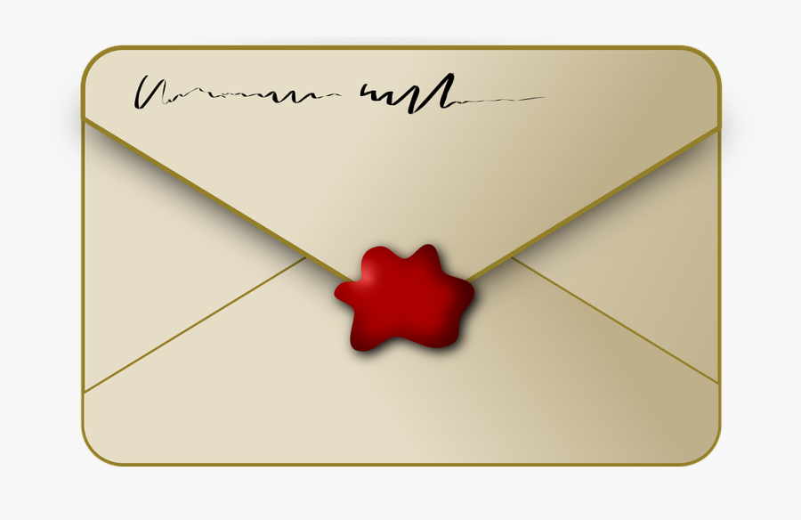 Envelope, Sealed, Wax, Seal, Document, Security, Red - Sealed Envelope Clipart, Transparent Clipart