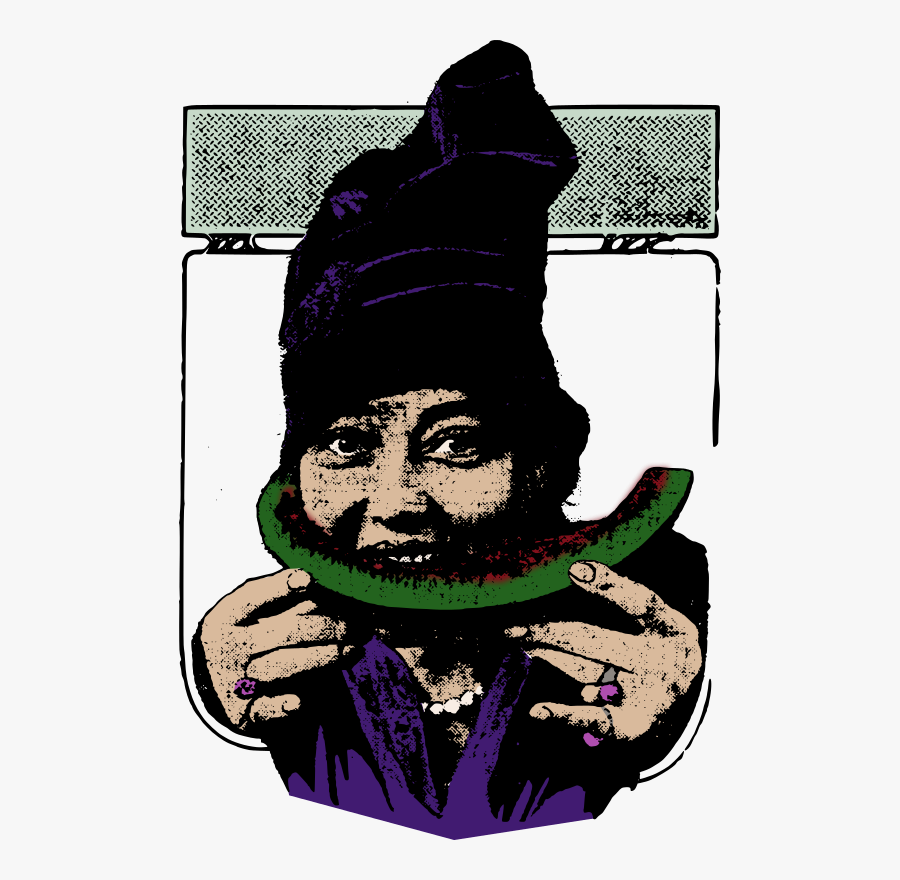 Happy Lady With A Watermelon - Illustration, Transparent Clipart
