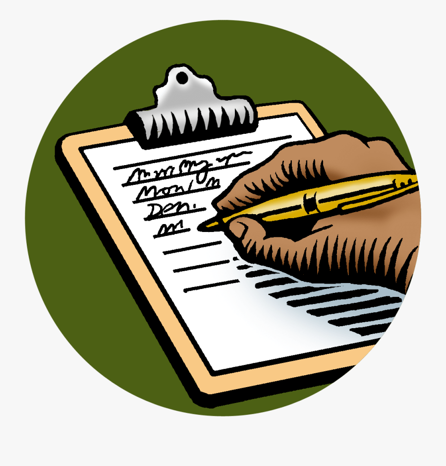 Woodcut Illustration Of Filling Out A Form To Become, Transparent Clipart