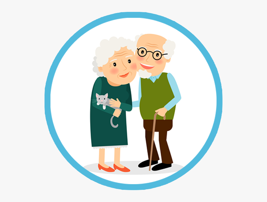 Grand Mother And Grand Father Cartoon Clipart , Png - Old Couple Clip Art, Transparent Clipart