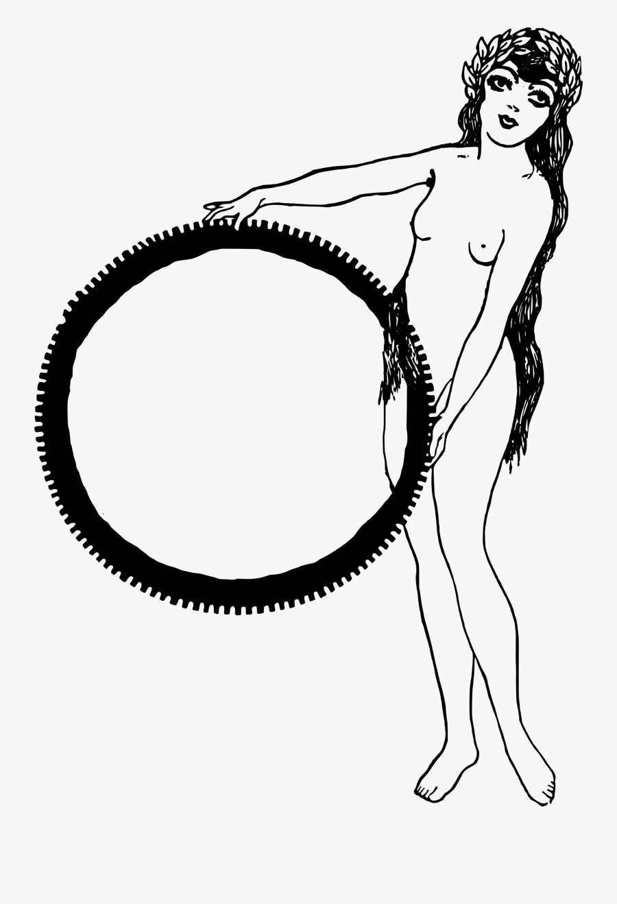 Naked Lady Hoop Frame Clip Arts - Illustration, Transparent Clipart