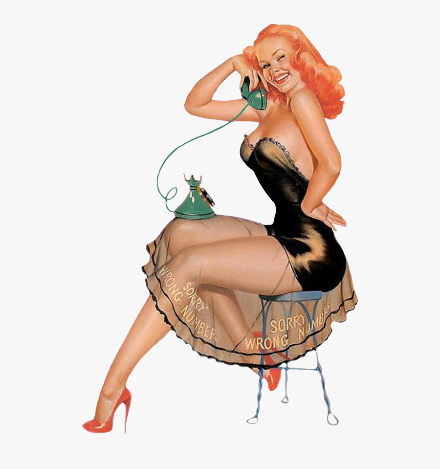 A Wrong Number Call Girl Clipart - Art Of Pin Up, Transparent Clipart