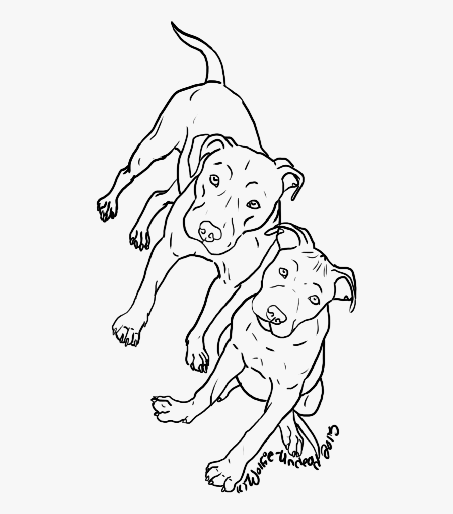 Free Pit Bull Line Art 17 By Wolfie Undead-d6tvuhc - F2u Pitbull Lineart, Transparent Clipart