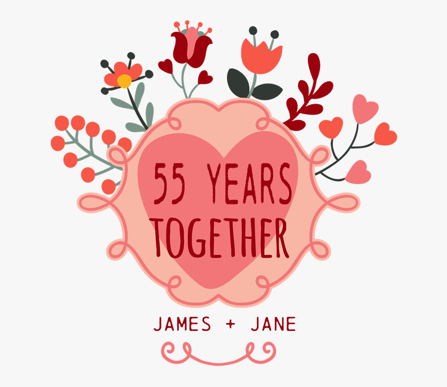 Custom Year And Name Anniversary Drinking Glass - Banner For 10th Wedding Anniversary, Transparent Clipart