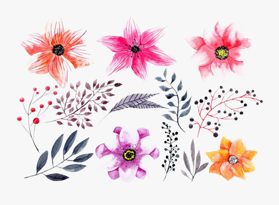 Watercolor Flowers Png Hd Photo - Floral Png Watercolor, Transparent Clipart