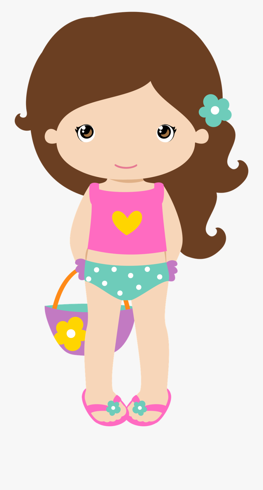 Summer Girl Clipart 2 By Erica - Girl Clipart Beach, Transparent Clipart