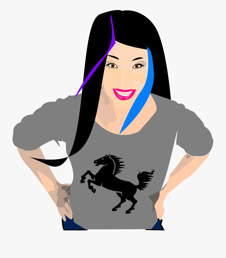 Thumb Image - Black Haired Girl Clipart, Transparent Clipart
