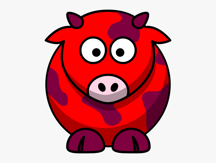 Red Cows Clipart, Transparent Clipart