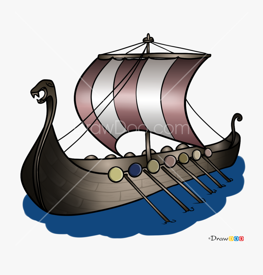 How To Draw Drakkar, Vikings - Viking Ships, Transparent Clipart