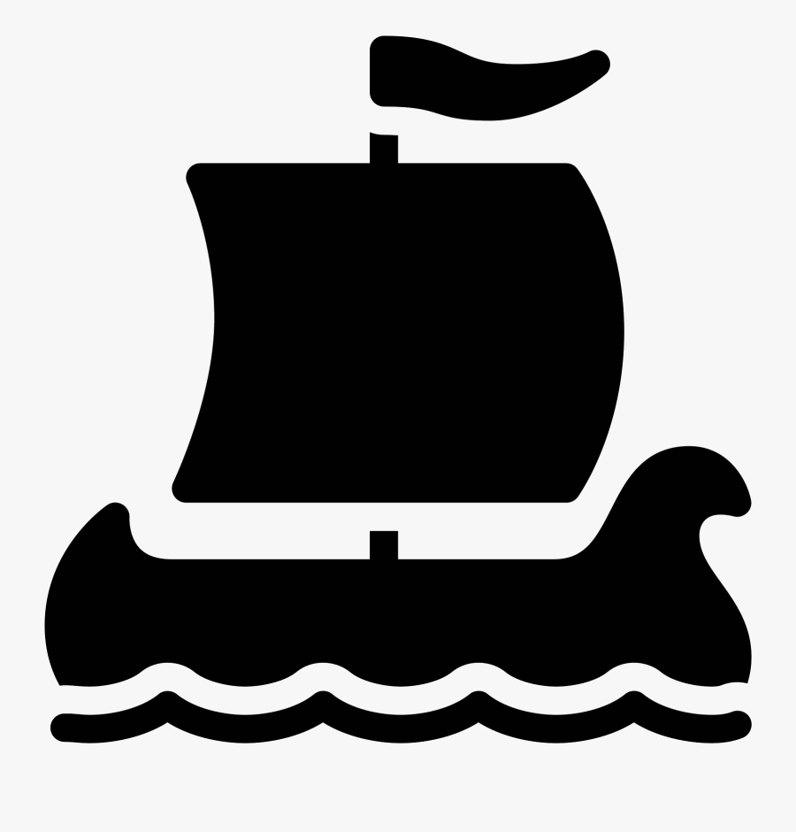 Viking Ship Filled Icon - Ship, Transparent Clipart
