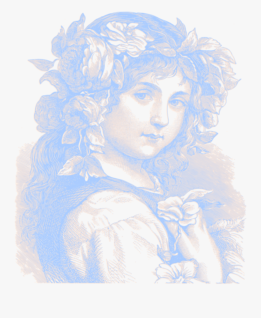 Vintage Flower Girl Clip Arts - Illustration, Transparent Clipart