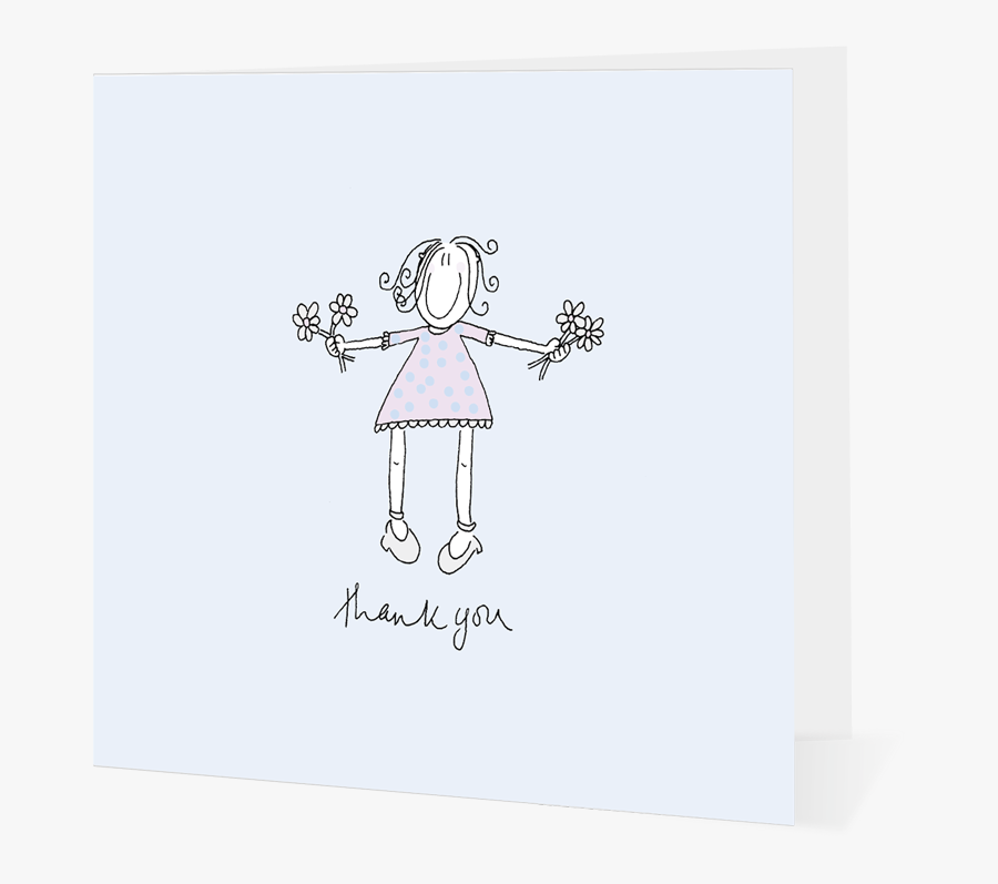 Girl With Flowers - Cartoon, Transparent Clipart