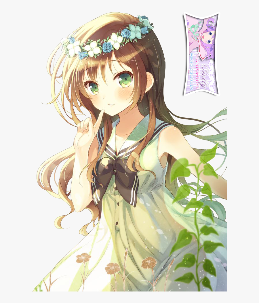 Cute Anime Girl Flower - Cute Anime Girl Nature, Transparent Clipart