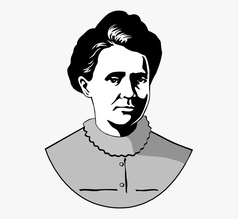 Art,monochrome Photography,facial Hair - Marie Curie Black And White Drawing, Transparent Clipart