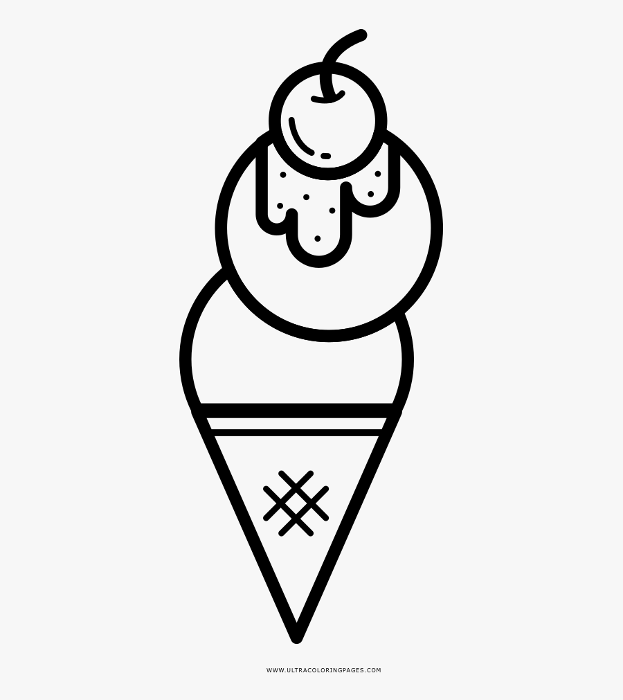 Coloring Ideas Ice Cream Cone Coloring Page Ultra Pages - รูป ไอ ติ ม ระบายสี, Transparent Clipart